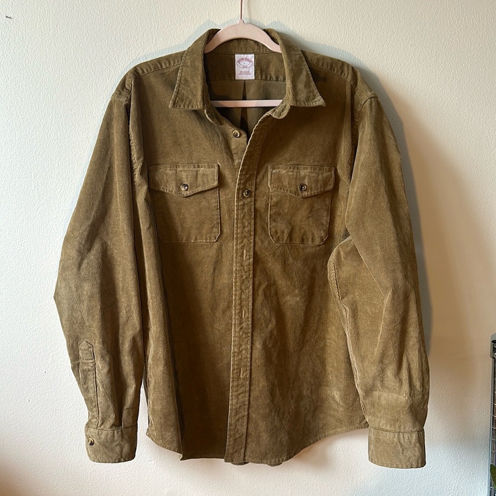 Men L Brooks Brothers Corduroy Shirt Jacket